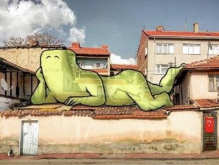 Eskişehirli akademisyenin sokak çizimleri