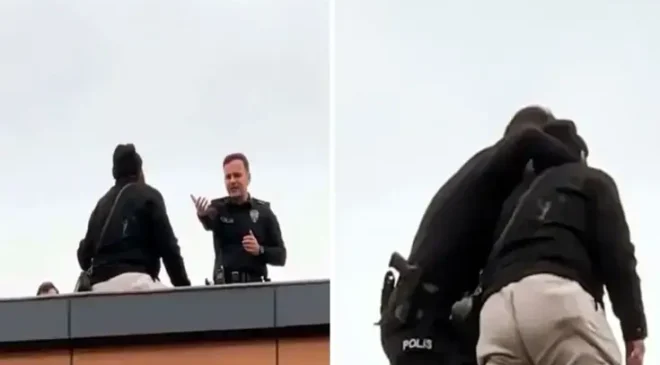 Nedeni çok ilginç! İntihara kalkışan kapıcıyı polisler son anda ikna etti